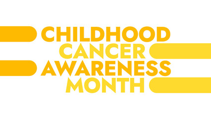 Childhood Cancer Awareness Month colorful text typography on white or black background banner illustration great for wishing and celebrating awareness for Childhood Cancer Awareness Month in September