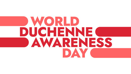 World Duchenne Awareness Day colorful text typography on white or black background banner illustration great for wishing and celebrating awareness for World Duchenne Awareness Day in September
