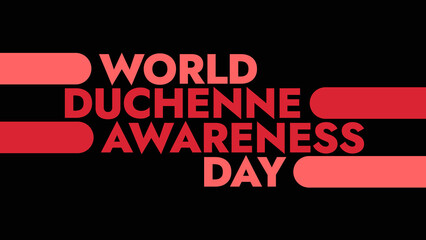 World Duchenne Awareness Day colorful text typography on white or black background banner illustration great for wishing and celebrating awareness for World Duchenne Awareness Day in September