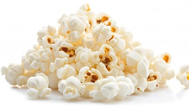 Tasty popcorn close up isolated on white background