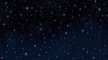 Cartoon night starry sky vector design. Simple dark blue space background with stars clipart. Cartoon starry pattern. Cosmic stars in darkness space vector, night sky.