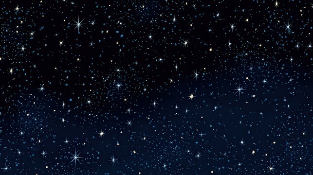 Cartoon night starry sky vector design. Simple dark blue space background with stars clipart. Cartoon starry pattern. Cosmic stars in darkness space vector, night sky. - Powered by Adobe