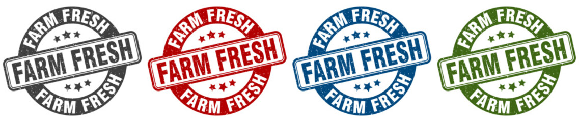 farm fresh stamp. farm fresh round stamp set isolated on white background