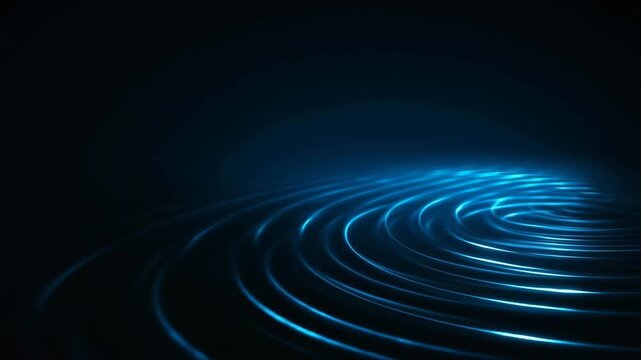 Abstract glowing ripple waves with futuristic digital blue pattern