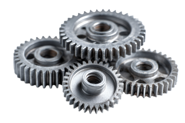 Interlocking Metal Gears Teamwork Machine Parts