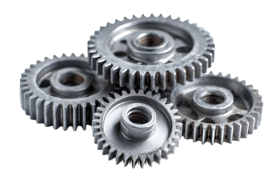 Interlocking Metal Gears Teamwork Machine Parts