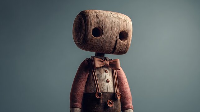 3d cartoon character wooden doll