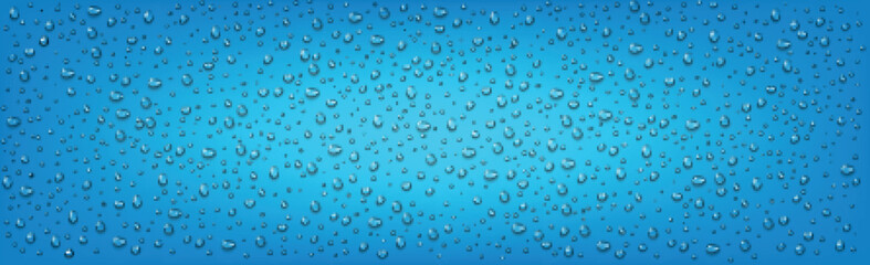 Drops of water on a gently blue background - illustration
