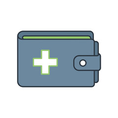 Obraz premium Wallet with medical cross symbol representing healthcare finance.