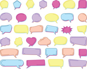 Speech bubble shapes set