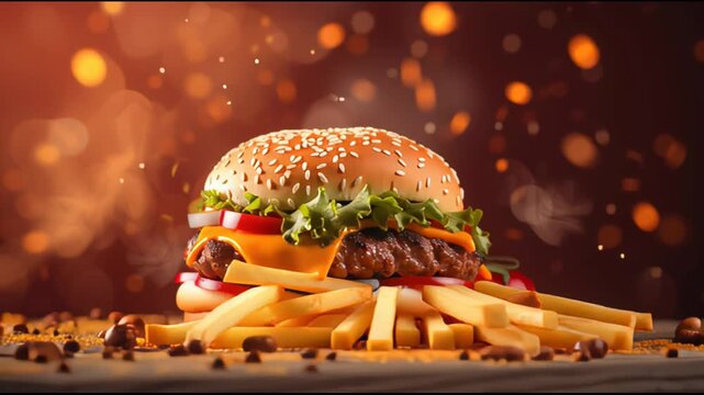 Juicy and tasty cheeseburger on a plain background	