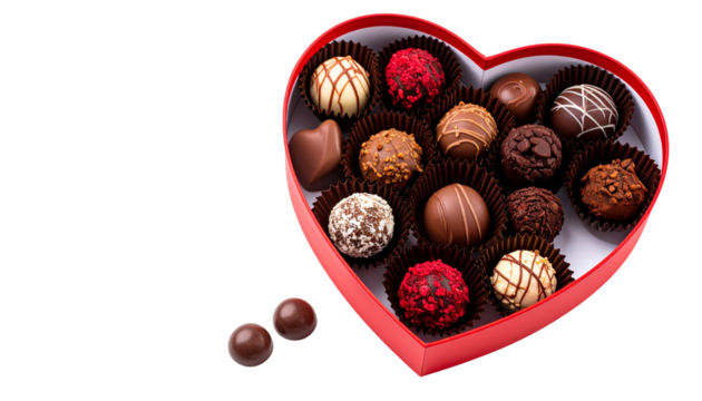A delicious box of assorted heart-shaped chocolates, a perfect sweet gift for a loved one