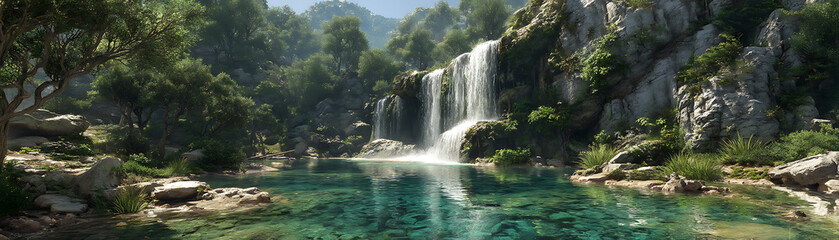 Fototapeta premium The essence of escaping from the hustle and bustle into the perfect nature