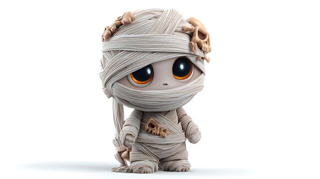 3d cute mummy cartoon character - Powered by Adobe