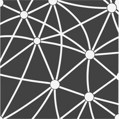 Abstract Network of Connected White Dots and Lines