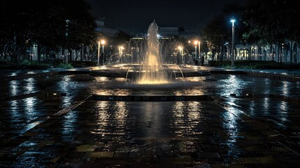 fountain at night.
