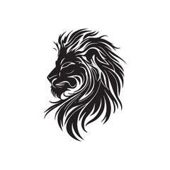 Fototapeta premium Stylish black lion logo on a white background - Vector illustration