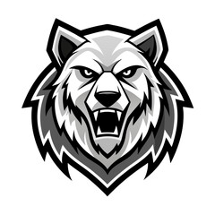 Obraz premium Monochrome Arctic Bear Logo with Jagged Fur, Strong Silhouette, and Bold Northern Identity