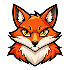 Obraz premium Cartoon Fox with Intense Gaze and Bright Fur Tufts