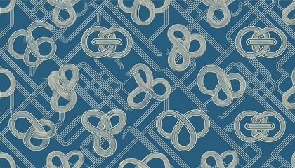 nautical interlocking rings seamless pattern