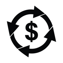 Fototapeta premium Dollar Arrow Exchange Icon Vector Illustration