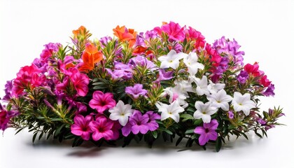 bush of flowers on white background