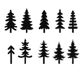 Fototapeta premium pine trees silhouette vector