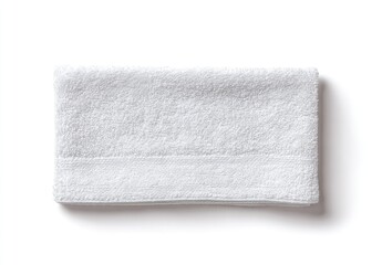 Folded white towel on white background