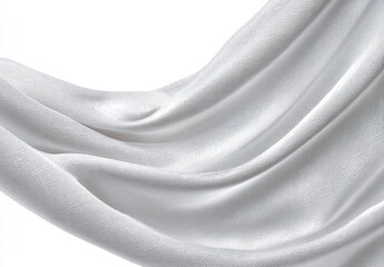 Flowing white fabric drapes elegantly
