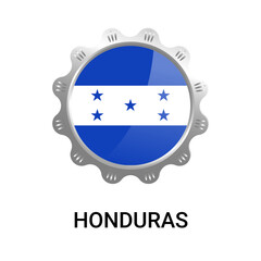 Honduras Flag Badge A Patriotic Emblem in a Stylish Metallic Design