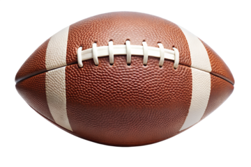An american football isolated on transparent background, ready for action on the field, symbolizing teamwork and athletic competition