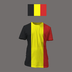 Belgian Flag T-shirt with Belgian Flag Illustration