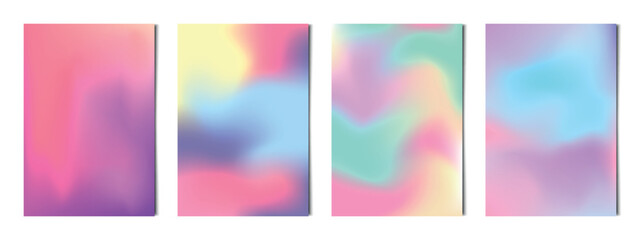 Fototapeta premium Set 4 pcs. abstract multicolor gradients, business background postcard for advertising, web background - Vector illustration