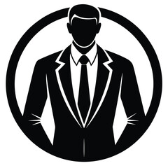 businessman silhouette vector icon