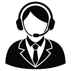 customer support silhouette vector icon