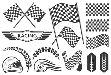 set of vector Racing flags