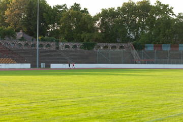 Track workout at stadium