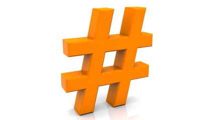 Obraz premium Orange hashtag symbol
