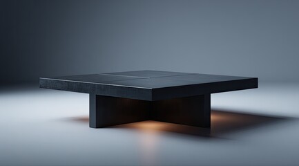 Dark square coffee table with a low profile