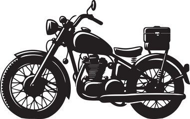 Fototapeta premium Vintage Motorcycle Silhouette Vector Illustration – Classic Retro Bike Design