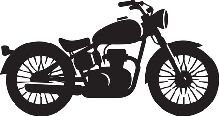 Vintage Motorcycle Silhouette Vector Illustration &ndash; Classic Retro Bike Design