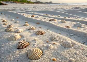 Smooth Beach Sand Texture with Seashell Details