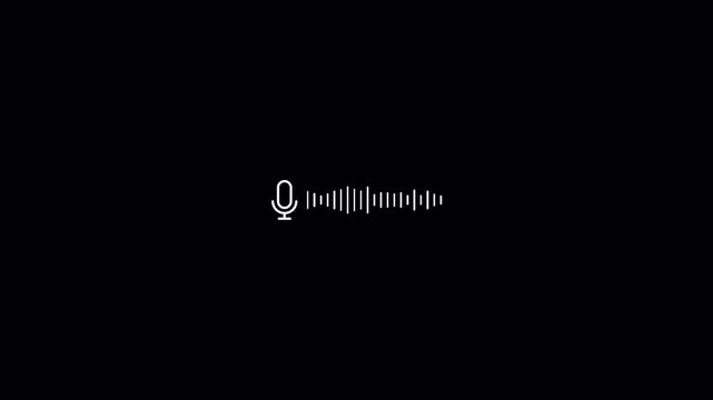 Audio visualizer animation with mic symbol icon on a transparent background motion graphic isolated. audio wave background or sound wave line art microphone icon for music apps and website.