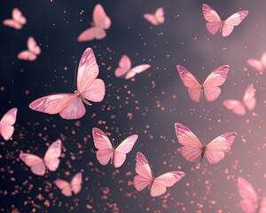 butterfly wallpaper​.Glowing butterflies dancing in a mystical night sky, vibrant wallpaper background with magical starlight, dreamy insect wings, and elegant fantasy atmosphere.