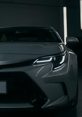 Luxury Automobile Headlights Detail Advertisement Premium Sedan Close Up