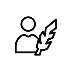 writer icons. simple line vector illustration