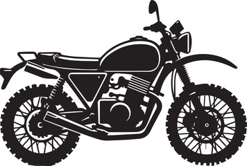 Naklejka premium Vintage Motorcycle Silhouette Vector Illustration – Classic Retro Bike Design