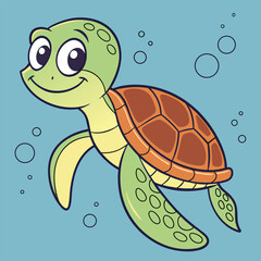  Turtle Silhouette Oceanic Wildlife Illustration