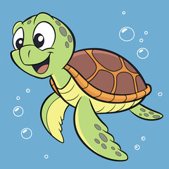  Turtle Silhouette Oceanic Wildlife Illustration