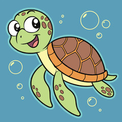  Turtle Silhouette Oceanic Wildlife Illustration